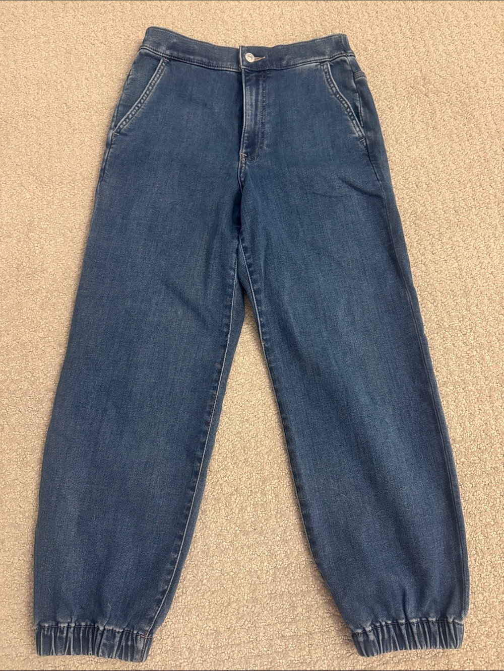 Express Men's Dark Blue Relaxed Jogger Jeans